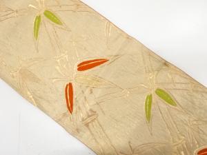 アンティーク　竹笹模様織り出し袋帯（材料）